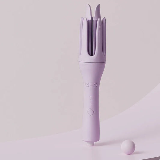 Fer à boucler automatique à gros volume, bouton lune, violet