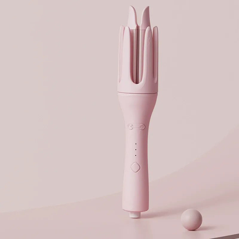 Fer à boucler automatique à gros volume, bouton lune, rose