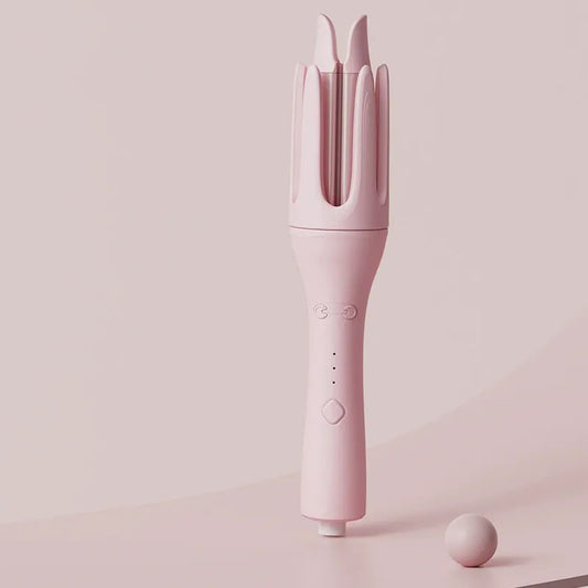 Fer à boucler automatique à gros volume, bouton lune, rose